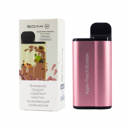 SOAK M 4000тяг (Apple Peach Bonbon (Яблоко Персик), 4000 тяг)